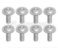 Wltoys 18628 Parts-Screws,Pan head screws with Tape(8pcs)-ST2.6X6PWB-18628-0558,Wltoys 18628 RC Crawler Car Spare Parts Replacement Accessories,1:18 18628 6wd rc rock racing car Parts,On Road Drift Racing Truck Car Parts